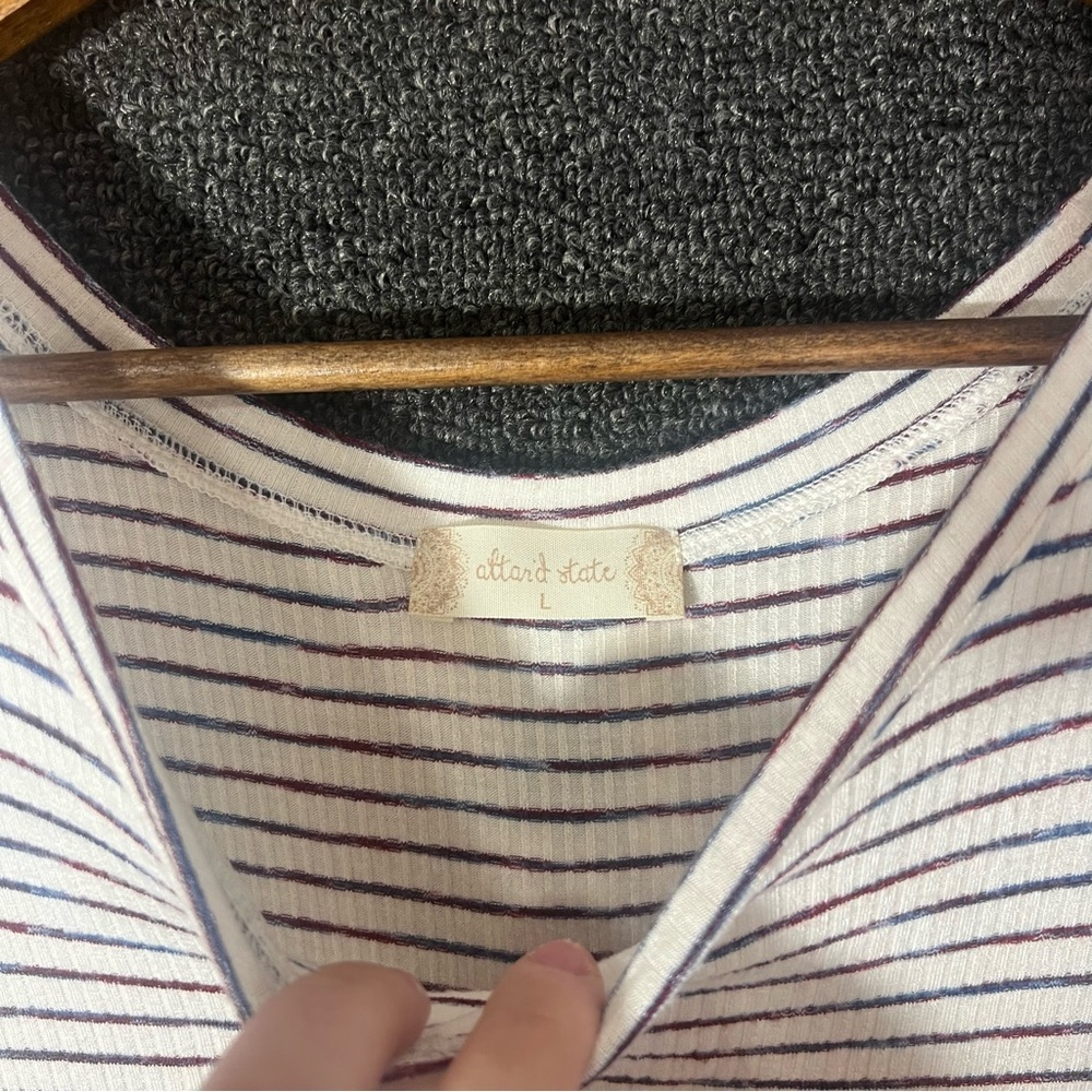 Altar'd State Striped Ruffled Short Sleeve Tee - Picture 3 of 6